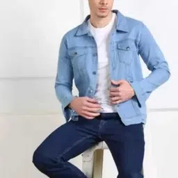 pykar Men Solid Denim Winter Coat image 4