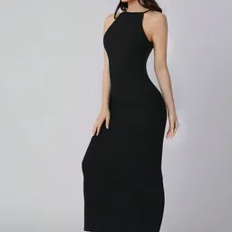 tandul Women Bodycon Black Maxi/Full Length Dress image 5