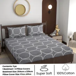 Cotton King Flat 210 TC Geometric Bedsheet-image-9