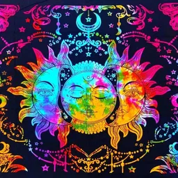dravy handicrafts Wall Hanging Size- 40x30 Inches Tapestry Sun And Moon Tapestry-picture-22