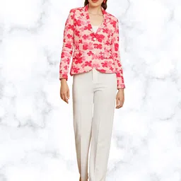 Women Solid Single Breasted Casual Blazer-image-32