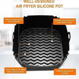 sunpantry Silicon Square Air Fryer Pack Of 2 Airfryer Tray image 3