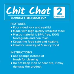 pogon Chit Chat Stainless Steel Lunch Box for Kids, School Tiffin Box 1 Containers Lunch Box image 5