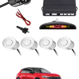 zplus Car Parking Sensors - Set of 4 with Reverse Parking Camera (White)-279 Safety of Passengers/Car One Alarm Kit-1513 Parking Sensor-picture-29