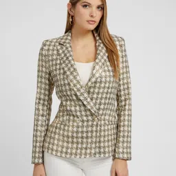 guess Women Checkered Double Breasted Casual Blazer image 1