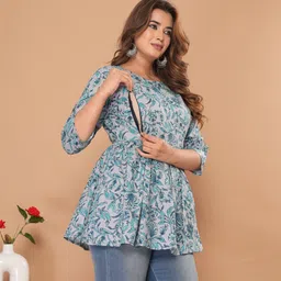vaidiki Casual Regular Sleeves Printed Women Grey Top image 3