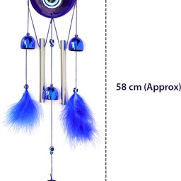 reiki crystal products Feng Shui Hanging Evil Eye Wind Chime For Home Office Decoration Pack Of 1 Metal Iron Windchime image 3