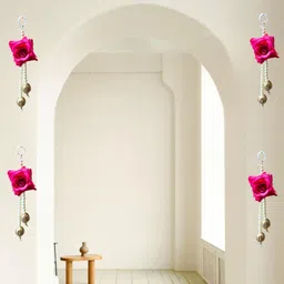 asm creation Rose with Pearl Backdrop Decoration Home Decor Wall Hanging Pack of 4 image 2