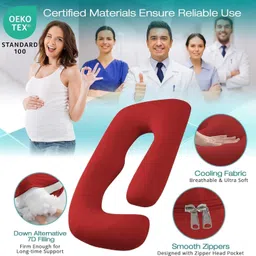 thukran Polyester Fibre Pregnancy Pillow Pack of 1 Solid image 4