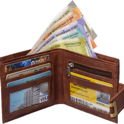 krosshorn Men Casual Brown Artificial Leather RFIDWallet - Regular Size image 4
