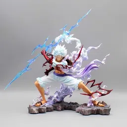 otaku originals Luffy Thunder with LED Action Figure - Limited Edition One Piece Figure 28cm image 3