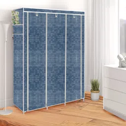 flipkart perfect homes studio Premium Quality 3 Door 8 Shelf Carbon Steel Collapsible Wardrobe image 2