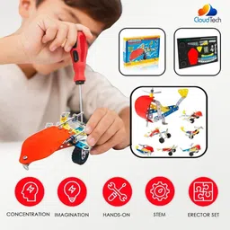 cloudtech Enginero Metal Plane & Helicopter Mechanical Toys Kit for Kids | 98pcs image 3