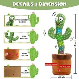 saleoff Dancing Talking Cactus Plush Toy, Wriggle, Singing, Repeats What You Say-242-picture-10