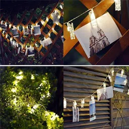 party propz 10 LEDs 1.93 m Yellow Steady Clip Rice Lights image 2