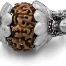 pahel the silver that shines Silver Rudraksha Shiva Pendant Divine Protection Silver Pendant image 2