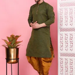 sydney heights Men Jacquard Kurta Patiala Set image 5