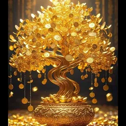 krum Golden Money Tree Photo Frame Digital Reprint 13 inch x 10 inch Painting image 1