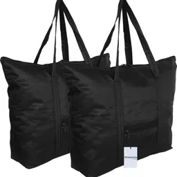 homestic Storage Bag|Grocery Bag|Front Pocket Storage Bag with Handle|Pack of 2|Black Pack of 2 Grocery Bags-picture-10