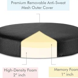 the white willow 16 Inch Round Orthopedic Medium Firm High Resilience Memory Foam Solid Chair Pad Pack of 1 image 2