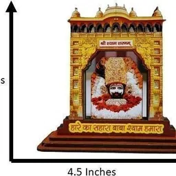 divine collections enterprises DivColl Khatu Shyam Baba Photo with Toran Dwar for Car Dashboard, Home Decor Decorative Showpiece - 14 cm image 3