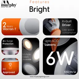 murphy LED 6W BRIGHT Concealed box down light (Cool White , Pack of 12) Recessed Ceiling Lamp image 4
