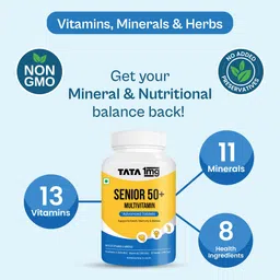 tata 1mg Senior 50+ Multivitamin & Multimineral Veg Tablet image 4