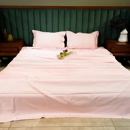 aetherea world Baby Pink 500TC 100% Cotton Solid Bed Sheet Collection by Aethrea World image 5