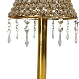 indus smith Crystal Beaded | Gold Plated Metal Table Lamp Multicolor Lamp | 7 Colors | Table Lamp image 1