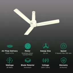 HAVELLS Elio 5 Star 1200mm 3 Blade BLDC Motor Ceiling Fan with Remote (Wood Finished Blades, Bianco) image 3