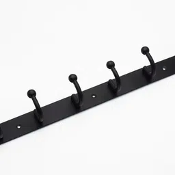 aperson Black 6 Pin Cloth Hooks Hanger Door Wall Hooks Rail for Hanging Pack of 1 Door Hanger image 2