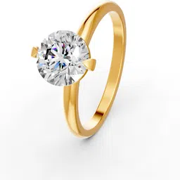 forever jewels 2Ct Round Cut Moissanite Women 6 Prong Solitaire Ring 14K Yellow Gold Plated Sterling Silver Moissanite Gold Plated Ring image 4