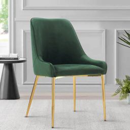 casacraft from pepperfry Oscar Velvet Dining Chair In Green Colour-picture-48