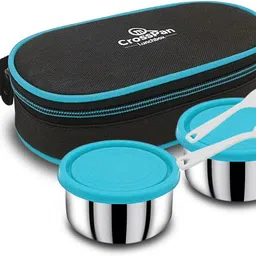 crosspan Fresh Meal Stainless Steel Lunch/Tiffin Box -2Container Insulated Bag 2 Containers Lunch Box-picture-26