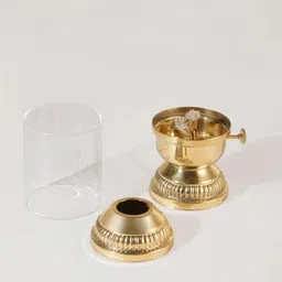 gma Elegant Solid Brass Miniature Oil Lamp Brass Table Diya image 4