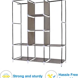 royaldeals Collapsible Wardrobe 88130 MDF (Medium Density Fiber) Collapsible Wardrobe image 3