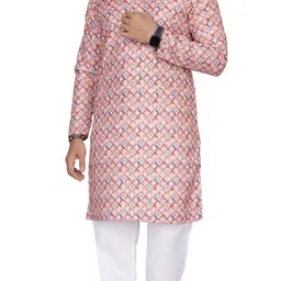 valaki Men Printed Cotton Blend Straight Kurta image 5