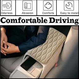 ccmm Durable Protection Rectangle Beige Armrest Cover Cushion For Car-005 Car Armrest Pad Cushion image 4
