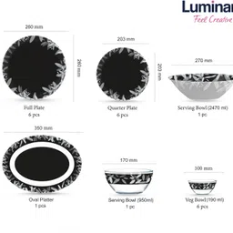 luminarc Pack of 21 Glass Dinner Set image 3