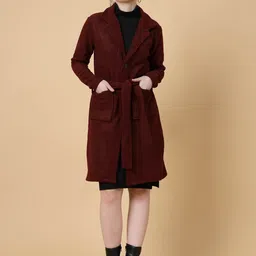 metronaut Polar Fleece Solid Coat For Men image 2