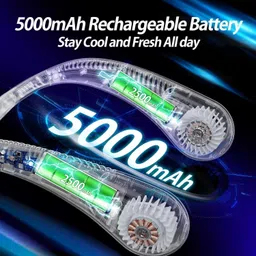 Radhe Neck Fan Bladeless Speeds Battery Operated Personal NF39 Neck Fan Bladeless Usb Cooler 43 USB Fan image 3