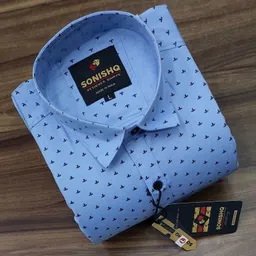 sonishq Men Regular Fit Printed Cut Away Collar Casual Shirt image 1
