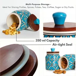 bright crockery Ceramic Tea Coffee & Sugar Container - 350 ml image 3