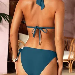 pride style Self Design Women Bikini Dark Green Swimsuit image 2