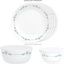 corelle Pack of 9 Glass English Garden 9-Piece Mini Dining Set Break & Chip Resistant & Microwave Safe Dinner Set image 3