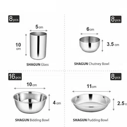shri & sam Pack of 101 Stainless Steel Kitchen Combo Dinner Set image 4
