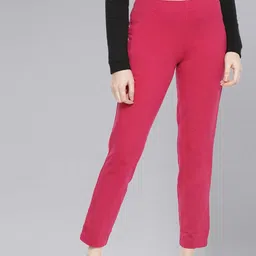 dollar missy Women Regular Fit Pink Cotton Blend Trousers-picture-23