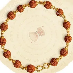hoshita Rudraksh VN-COMBO of 3 Rudraksh Golden Bracelet witj roli chawal pack Assorted Rakhi Set-picture-24