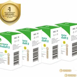OneTouch Ultra Soft 2 Lancets - 25 Count (Pack of 4 Multicolor) 100 Glucometer Strips-picture-43