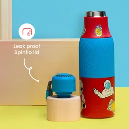 rabitat Zappy Red Martian Insulated Stainless Water for Kids 700 ml Water Bottle image 3